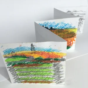 Concertina sketchbook with images from Penwith landscape