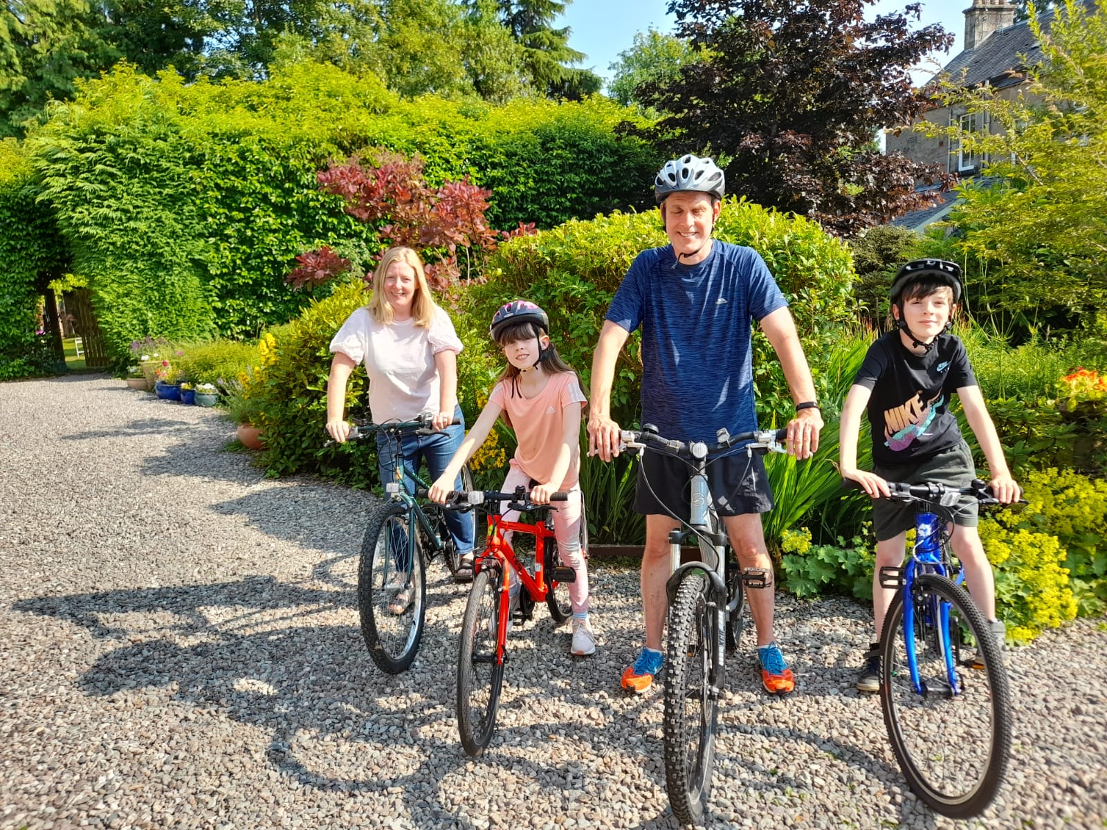 A family with their bikes