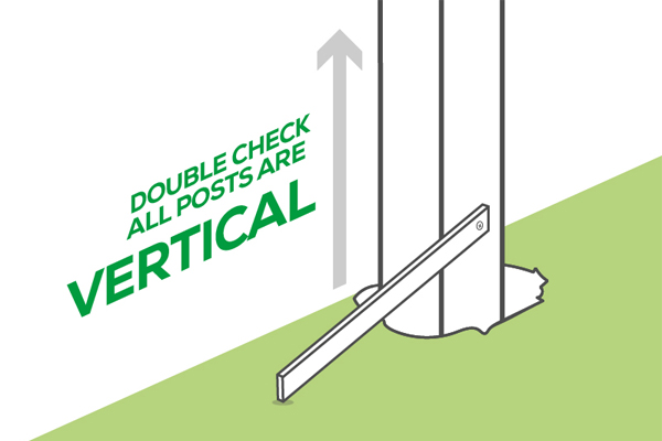 an image showing that your timber decking posts should be vertical