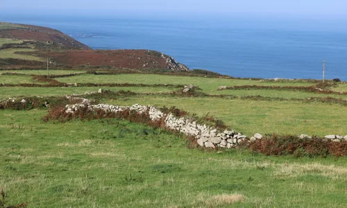 Cornish Hedge near Watch Croft, towards Trevowhan Cliff