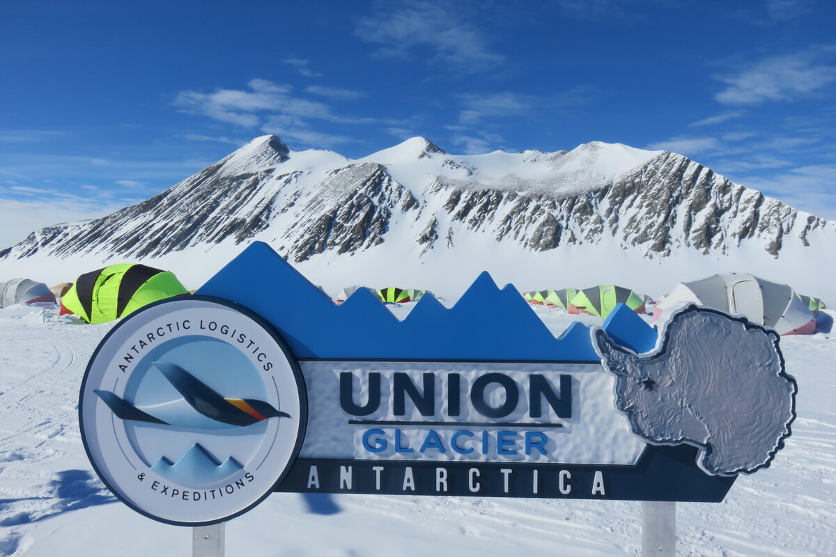 Union Glacier Camp sign
