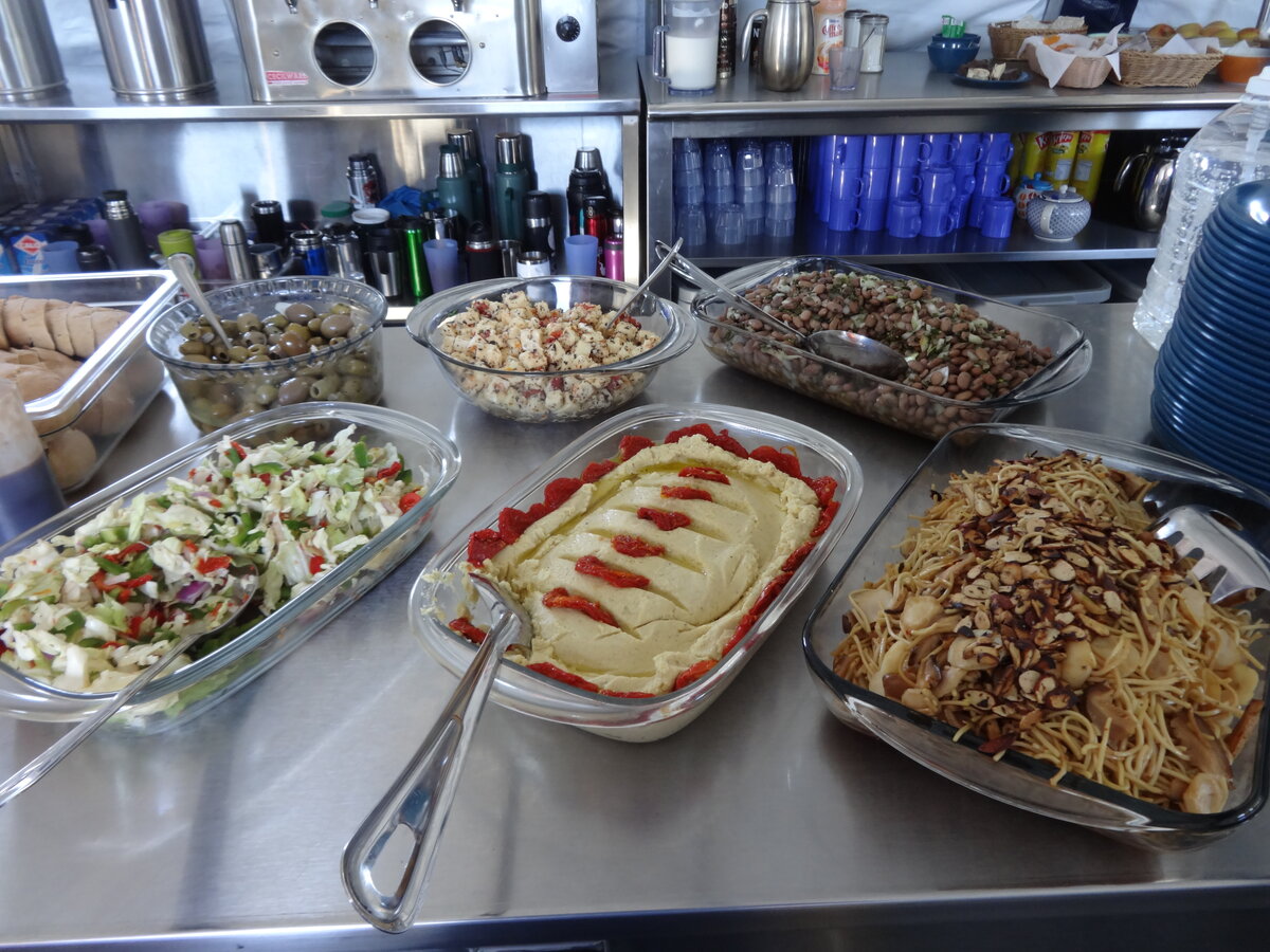 Selection of vegetarian salad options available during lunch