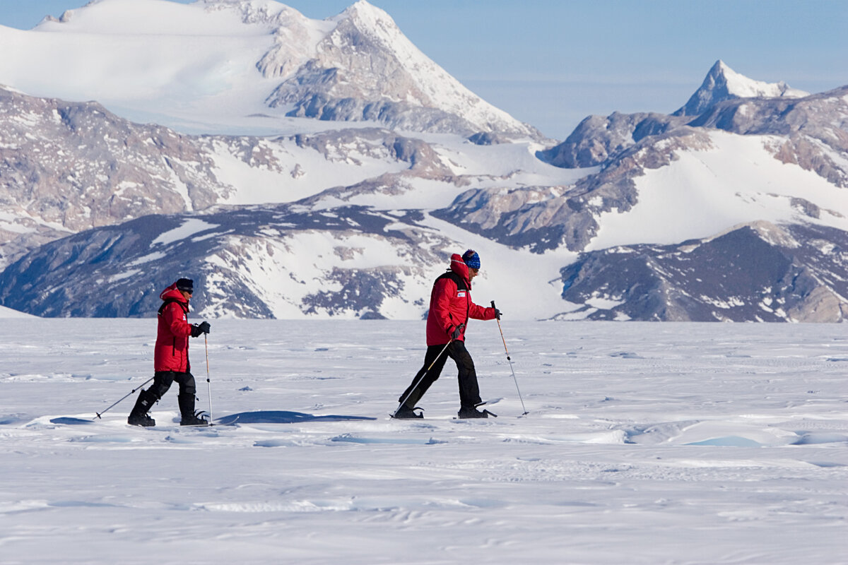Guests go on a cross-country ski excursion