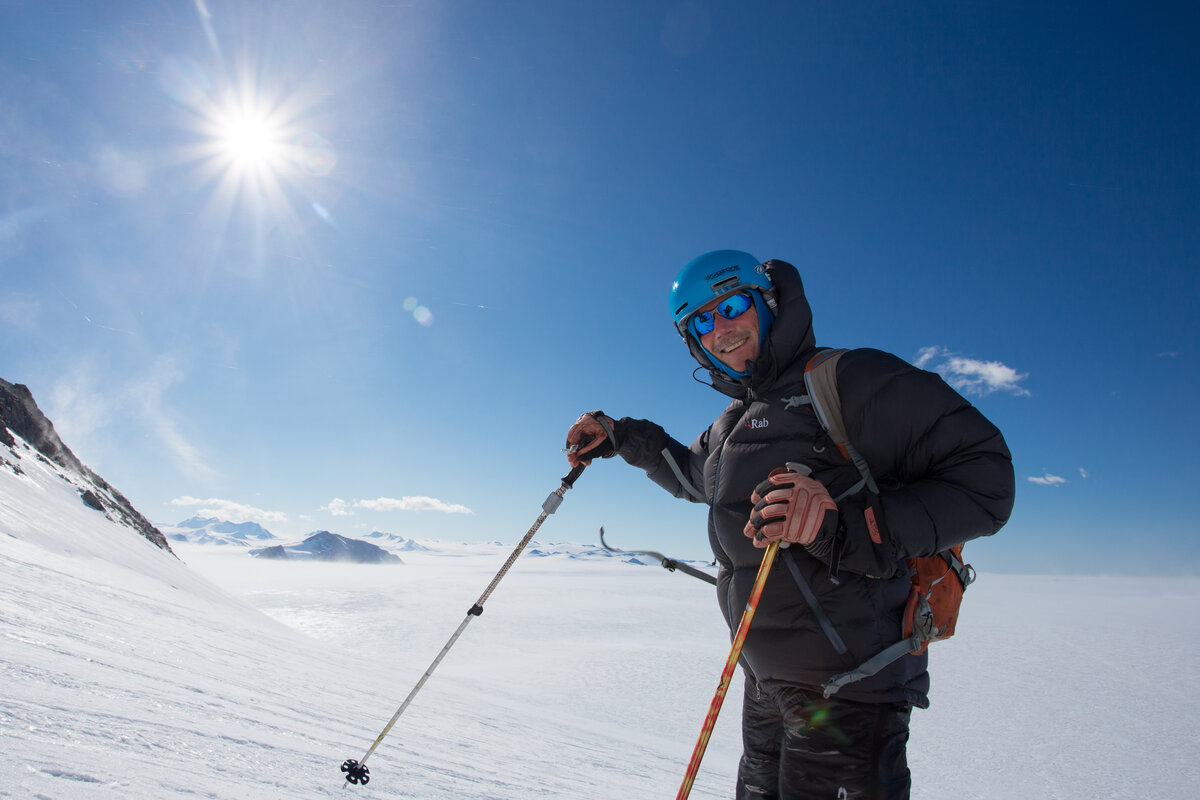 ALE Guide Scott W. at Union Glacier ski hill