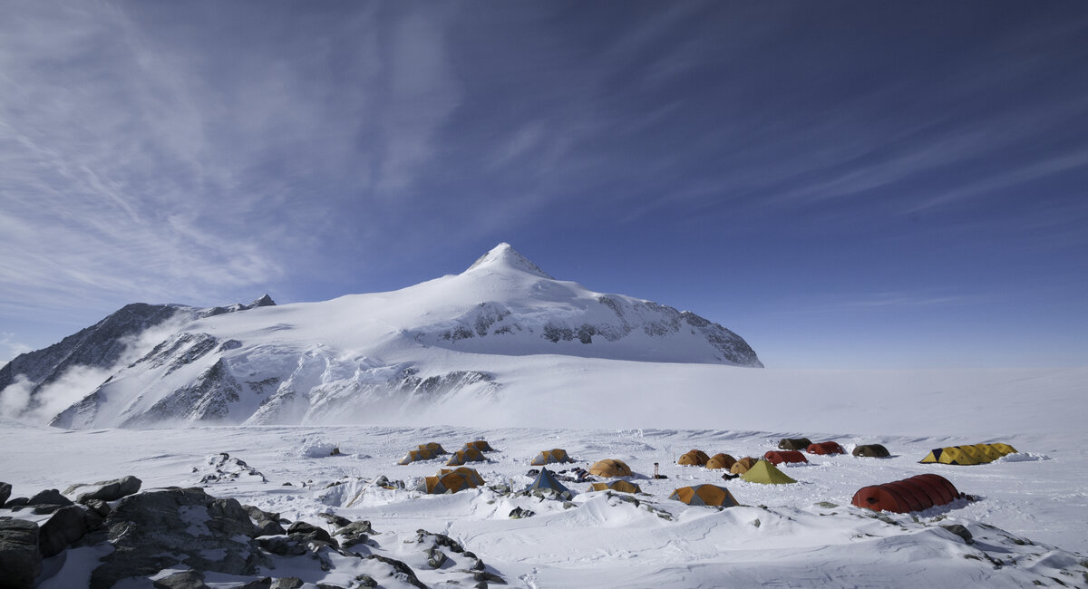 Mount Vinson High Camp on upper plateau