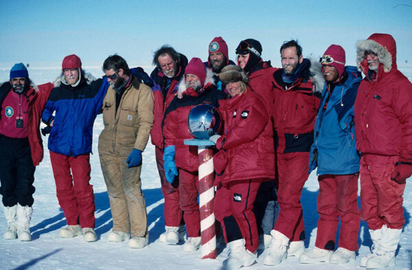 First guided ski expedition at South Pole, January 17, 1989
